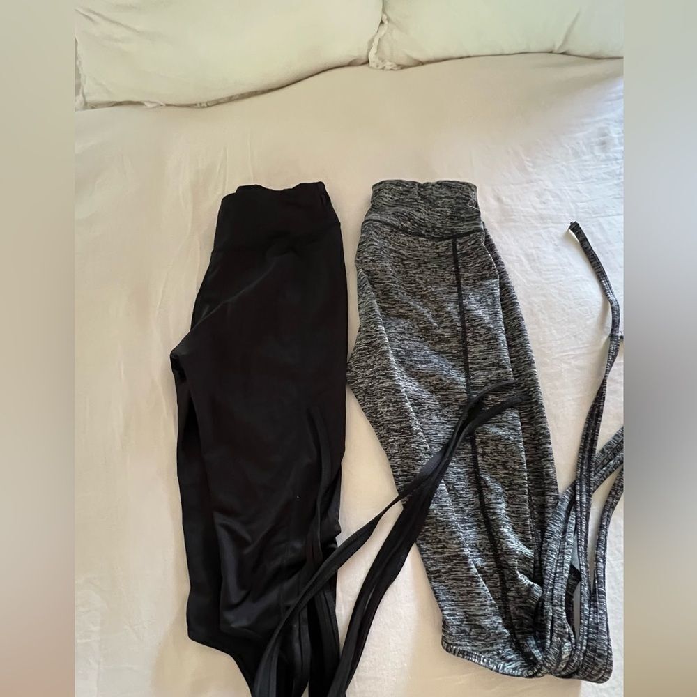 Lot- 2 Unique Yoga Club Capris with tie sides